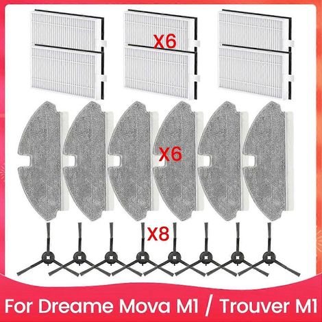 Kit de 20 pièces de rechange pour balai-brosse M1, filtre et chiffon de nettoyage ménager efficace. (1/5)