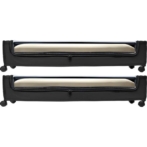 Mophorn Rangement sous le lit à roulettes, 77 x 47 x 17,3 cm, bacs de rangement à roulettes avec couvercle transparent, organiseur sous le lit pour chaussures, vêtements, couvertures (1/5)