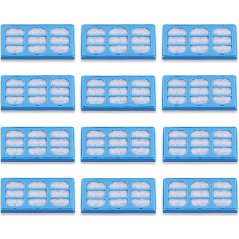 Cartucho de filtro de 12 piezas para bebederos de mascotas, 11 x 5,5 x 1,2 cm, Filtración múltiple, Apto para bebederos de gatos y perros, Azul (1/5)