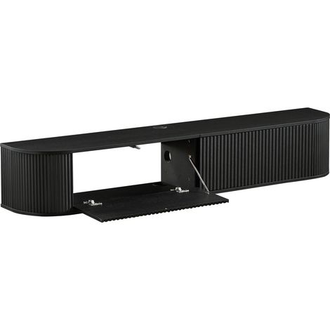 CHICFURN Mobile TV sospeso 180 cm nero con vano portaoggetti e passacavi per soggiorno moderno (1/5)