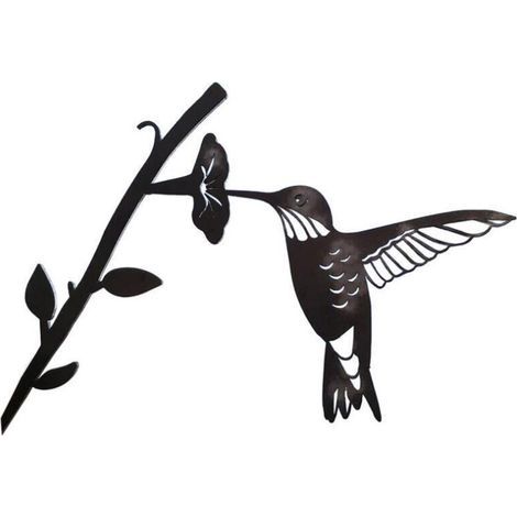 Art Mural en Métal Oiseaux, Décoration Murale Oiseau en Métal Noir, Deco Murale Metal Moderne Oiseaux Et Branches Design pour Decoration Chambre Salon (1/4)