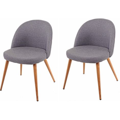 2x chaise de salle à manger HWC-D53, fauteuil, style rétro années 50, en tissu - gris foncé (1/5)