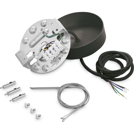 Ideal Lux Sospensione moderna FLY 1 luce LED integrato nero metallo