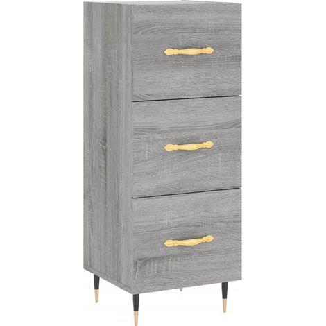 Buffet bahut commode armoire meuble de rangement organisateur cuisine salle de séjour salon sonoma 34,5 x 34 x 90 cm bois d'ingénierie gris (1/5)