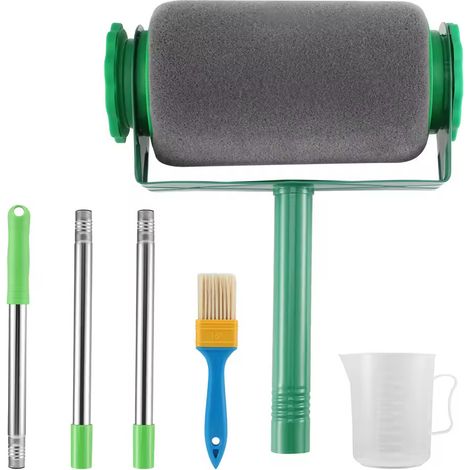 Ensemble de rouleaux à peinture multifonctionnels pour peinture latex, kit de réparation d'angles en 6 pièces, outils de peinture à poils fins pour les zones difficiles d'accès.