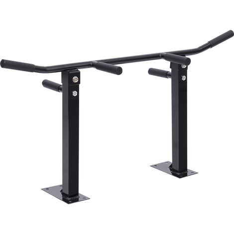 Barre de traction plafond acier pour entraînement à domicile 105,5x28x49 cm noir (1/5)