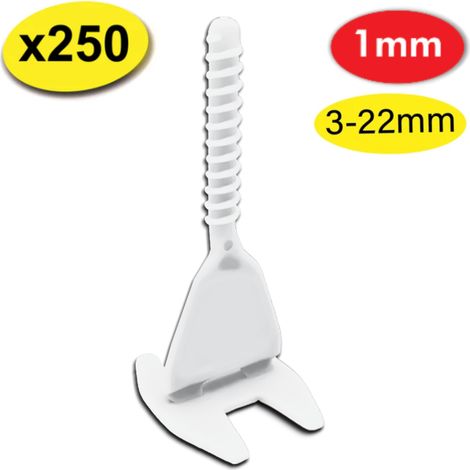250 croisillons autonivelants LEVEL FIT 1 mm - Pose carrelage 2 à 22 mm – SHAFFER PRO (1/4)