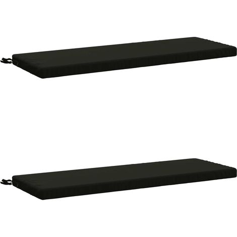 Coussins de banc 2 pièces SOEST 2 pc 100 % polyester Noir vidaXL