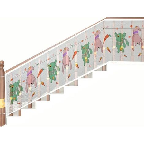 Filet de sécurité pour escaliers, 3 m x 79 cm, motif animal, durable et mignon, adapté aux enfants et aux animaux domestiques