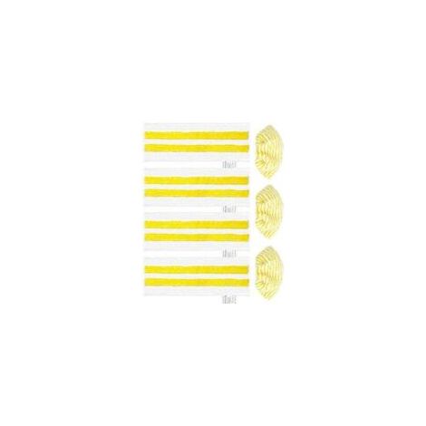 7 accesorios aplicables a los paños y toallitas para limpiadores a vapor EasyFix de Kärcher SC2, SC3, SC4 y SC5: 4 almohadillas para mopa Kärcher y 2 fundas para boquilla de mano.