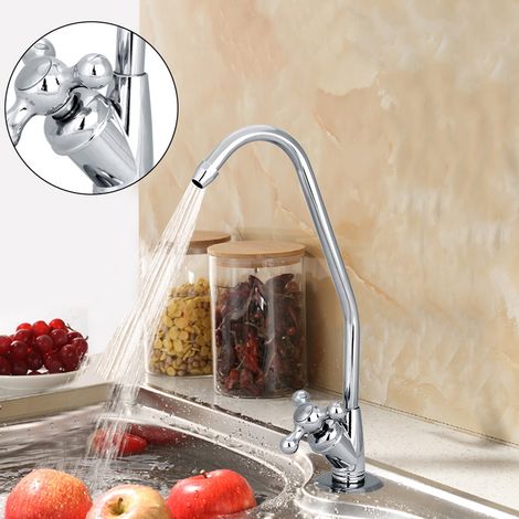 1/4-Zoll-Küchenarmatur aus Zinklegierung, verchromt, für Umkehrosmose-gefiltertes Trinkwasser (1/5)