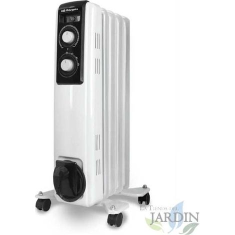 Radiateur à Bain d'Huile 1000W Chauffage électrique 5 éléments Orbegozo RF1000. Thermostat réglable