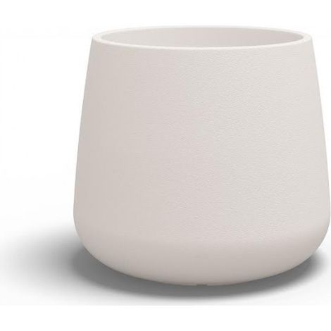 Vase design moderne Ø53 H55 en polymère blanc résistant pour intérieur et extérieur - Fabriqué en Italie - Monacis (1/5)