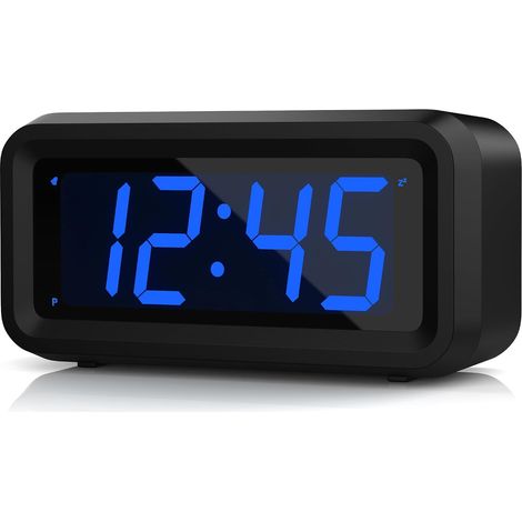 Réveil Numérique à Piles, Horloge avec Luminosité Réglable, Snooze, 12/24H, Non Ticking, Gros Chiffres pour Enfants et Adultes (1/5)