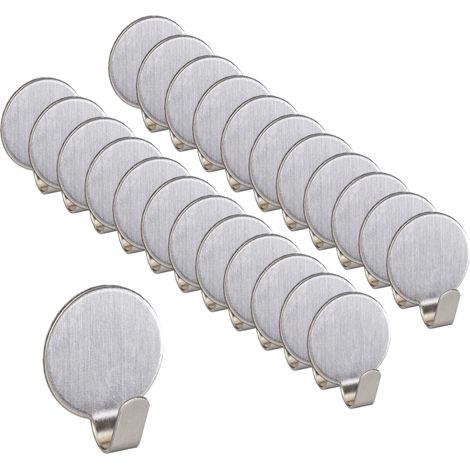 Crochet autocollant, lot de 24, porte-clés en inox, cuisine (1/5)