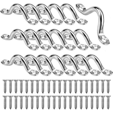 Ahlsen 20 Pièces Boucles de Pont pour Kayaks Plaque Oeillet 4mm Pontet INOX Marine en Acier Inoxydable Forme à Bosse Boucle Fixe avec 40 Pièces Vis pour Kayak Canoe Rigging (1/5)