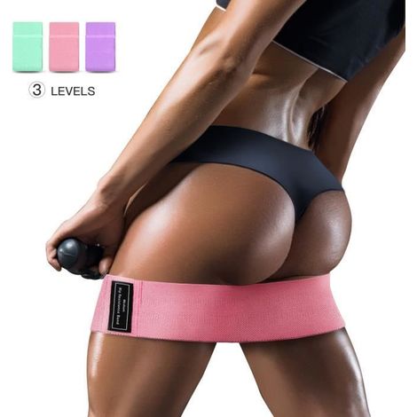 Sosenfer - Bandes de Résistance pour Jambes et Hanche - 3 Niveaux de Résistance - Rose (1/4)
