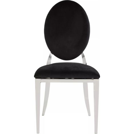 Interiors by Premier Stackable Silver Finish Dining Chair, Backrest Indoor Velvet Chair, Easy to Clean Bedroom Velvet Chair (1/5)