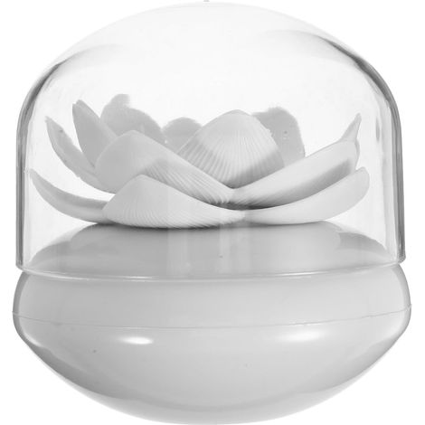 Boîte à cure-dents/cotons-tiges en forme de lotus avec couvercle, grand contenant de rangement pour la salle de bain (1/5)