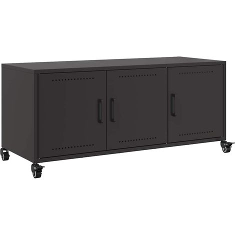 Maison Exclusive - TV-Schrank Schwarz 100,5x39x43,5 cm Stahl