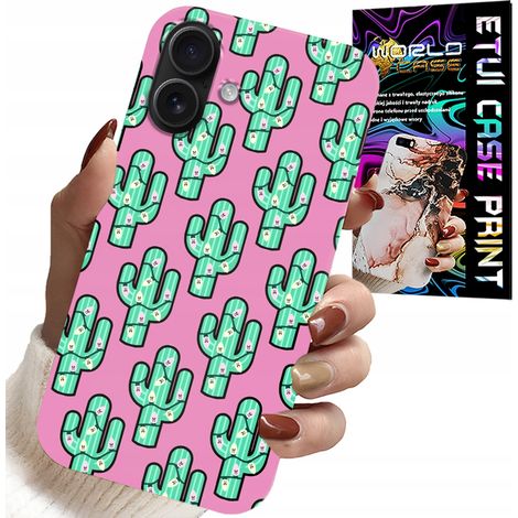 Custodia per iPhone 16 Plus - cactus, cactus su sfondo rosa + lamina (1/5)