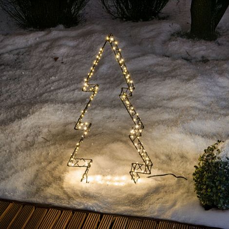 esotec Solar LED Tannenbaum H=50cm Metall 200 LEDs 2800K warmweiß 103402 (1/5)