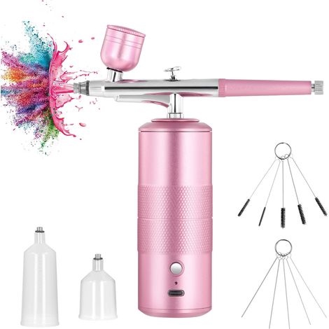 Kit de pistolet à peinture portable et maniable, mini-pistolet rechargeable, idéal pour le maquillage, le graffiti, le tatouage, la manucure, le maquillage artistique et la décoration de gâteaux (1/5)