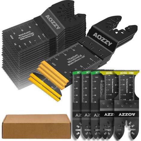 Multitool Sägeblätter 40Tlg Oszillierend Holz 40Pcs Titanium Blade kit (1/5)
