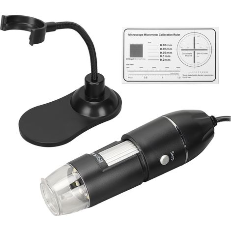 Microscope USB portable HD 50X à 1000X avec caméra et 8 LED pour PC Windows (noir) (1/5)