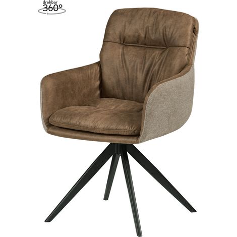 Sedia girevole Dian 100 in tessuto marrone (1/3)