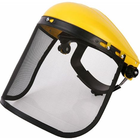 Visera de malla de acero para protección facial y frontal. (1/4)