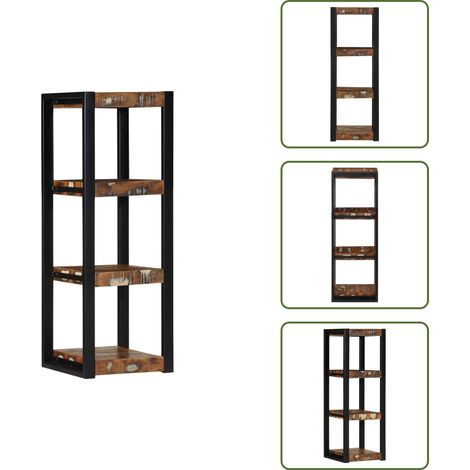 The Living Store Wandregal Mehrfarbig 35x35x100 cm Altholz Massivholz - Altholz (1/5)