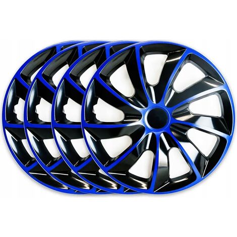 16 Zoll Quad Bicolor Blau-Schwarz NRM Radkappen, 4er-Set (1/5)