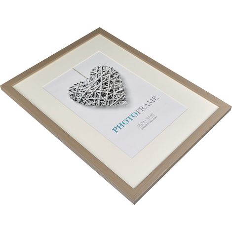 Cadre Photo Bois 30x40 cm avec Passe Partout pour Photo 20x30 cm Bois Gris Ivoire 42 5 x 32 5 x 1 5 cm (1/5)