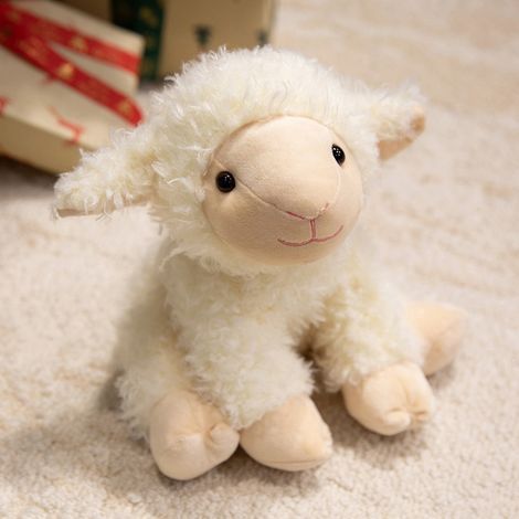 Mouton - Peluche Mouton 23 cm - Décoration Intérieure Canapé Chambre Enfant - Jouet Doux en Polyester - 1 Pièce (1/5)