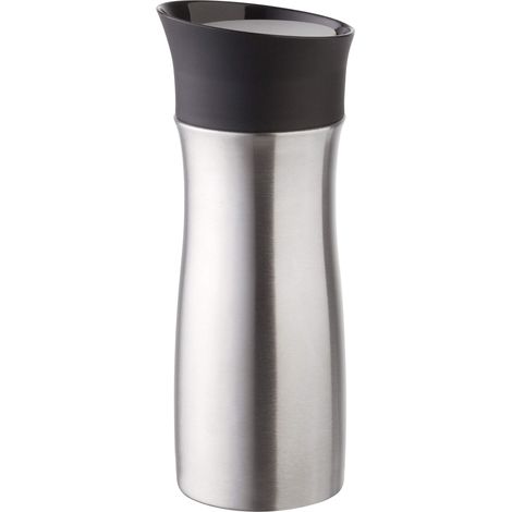 Gobelet Isotherme Gris Acier 0,3 l - Chaud 4 h et Froid 8 h - Acier Inoxydable incassable - Utilisation à Une Main - Anti-Fuite - Passe au Lave-Vaisselle - 0,3 l (1/5)