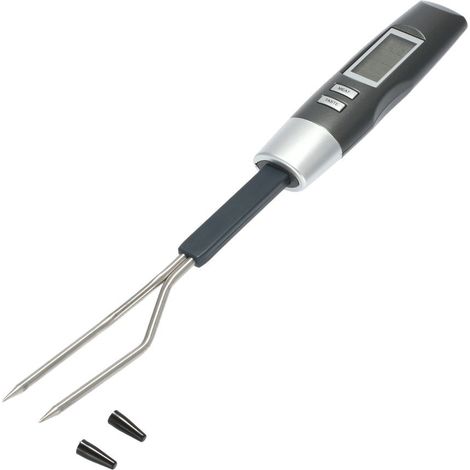 Thermomètre de cuisine dinde à deux broches avec sonde de température numérique pour grillades, lait et sélectionnable, portable en °C/°F (1/5)