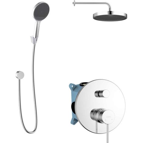 kielle Oudee - Set de douche avec mitigeur encastré, 2 sorties, avec accessoires EcoSpare et corps d’encastrement, chrome 20602SP90 (1/5)