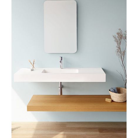 Vasque suspendue blanc Cardiff Muro - 120x46 cm (1/3)