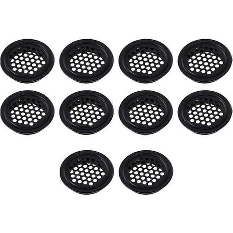Lot de 10 grilles d'aération plates et rondes en acier inoxydable. (1/5)