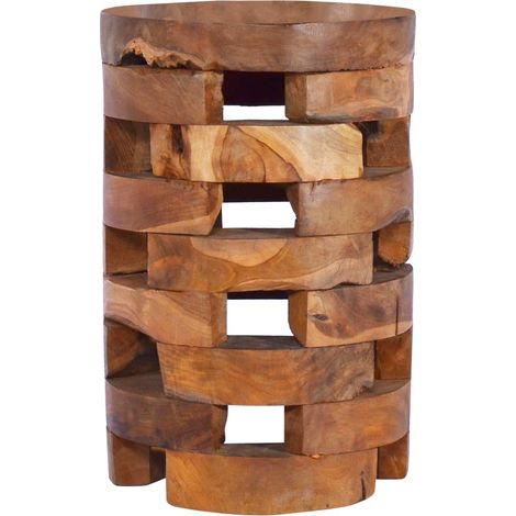 Vidaxl – Table de chevet en bois de teck massif 30x30x45 cm – Finition à l'huile – Conception évidée unique – Produit fait à la main
