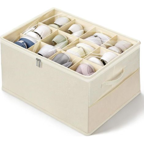 1 Organisateur Chaussures, 12 Compartiments, Couvercle Transparent, Poignée, Rangement Maison (1/5)