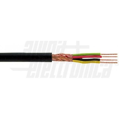 Por metro de cable blindado de 4 polos 4 conductores x 0.22mm de secciÓn negro wtr144