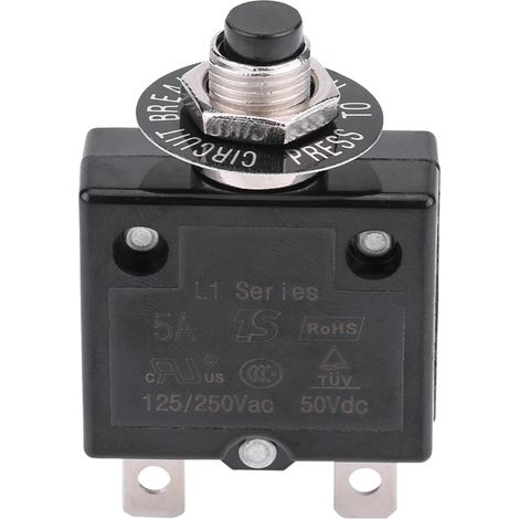 Disjoncteur thermique à réarmement manuel 5 A avec protection contre les surintensités et les surcharges (1/5)