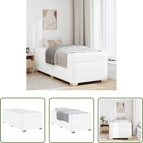 vidaXL Estructura de cama Blanco 100 x 200 cm PVC (1/5)