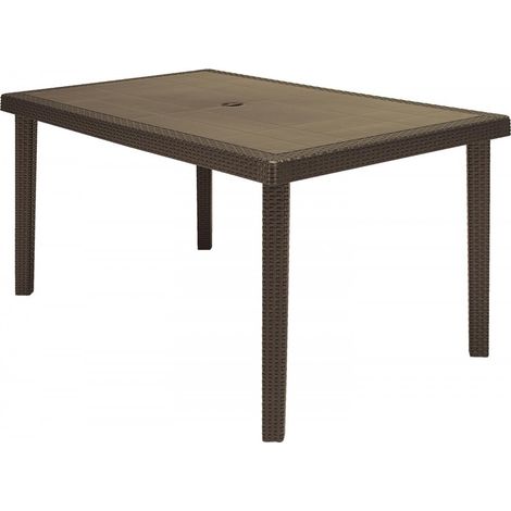 Tavolo in resina rettangolare da giardino effetto rattan Boheme - Black