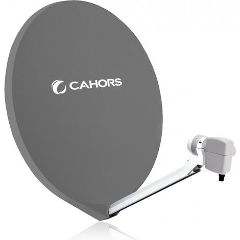 Parabole Satellite - CAHORS - SMC 80CM - Fibre Composite - Gris Anthracite - LNB Single