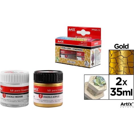 Pintura acrílica dorada 35 ml + agente formador