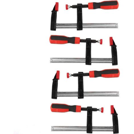 Lot de 4 pinces F robustes pour menuiserie, serre-joints à glissière rapide 50x150mm, kit d'outillage manuel DIY (1/5)