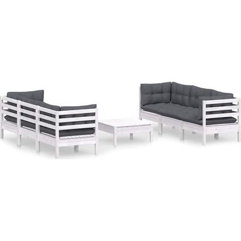 Maison Exclusive - 7-tlg. Garten-Lounge-Set mit Anthrazit Kissen (1/5)